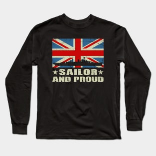 Sailor and Proud British Flag Design Long Sleeve T-Shirt